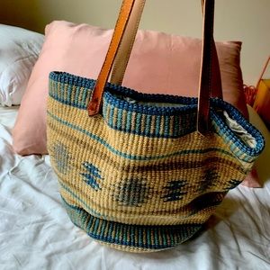 Sisal vintage woven beach bag